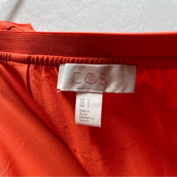 COS 100% Viscose Elegant Orange A line Women's Skirt Sz 2 - Picture 8 of 10